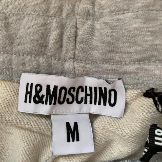 H&M×モスキーノ 限定レアコラボ 刺繍ジョガーパンツ グレー