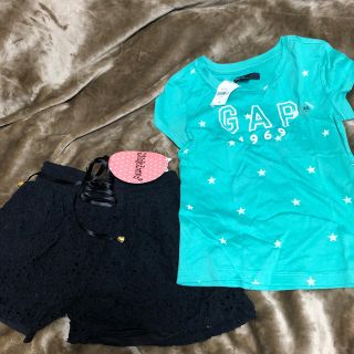 ギャップ(GAP)の110GAPTシャツ黒ショーパン110可愛い未使用(パンツ/スパッツ)