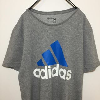 アディダス(adidas)のadidas アディダス 半袖 Tシャツ グレー パフォーマンスロゴ 古着(Tシャツ/カットソー(半袖/袖なし))