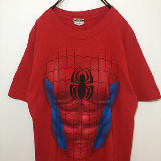 マーベル(MARVEL)のSPIDER-MAN スパイダーマン なりきり 半袖 Tシャツ プリント 古着(Tシャツ/カットソー(半袖/袖なし))