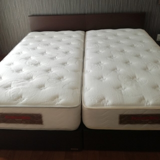 フランスベッド(フランスベッド)のフランスベッド　シングルマットレス　フレーム付き　2台セット(シングルベッド)