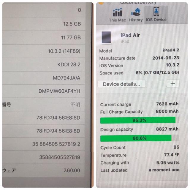 【P22】iPadAir 初代 au 16GB シルバー