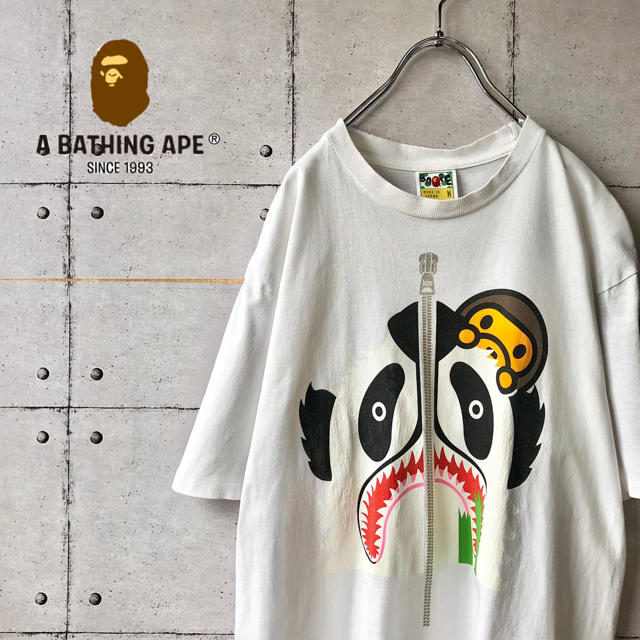 【激レア】 ape エイプ 希少デザイン デカロゴ Tシャツ