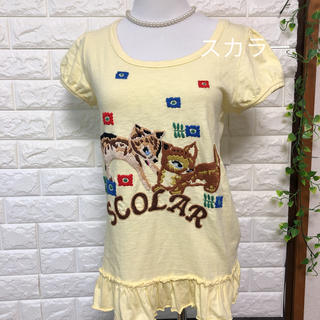 スカラー(ScoLar)のスカラー scolar  バンビ柄刺繍Ｔシャツ(Tシャツ(半袖/袖なし))