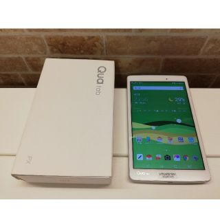 エルジーエレクトロニクス(LG Electronics)の美品　防水・防塵 Qua tab PX 8インチタブレット ホワイト(タブレット)