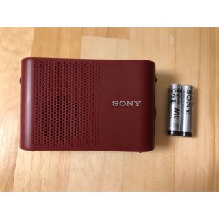 ソニー(SONY)の【即購入可】SONY ラジオ ICF-51/R レッド 電池付き(ラジオ)