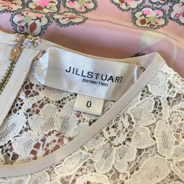 JILLSTUART(ジルスチュアート)の美品JILL STUART collection♡ピンク花柄ワンピース♡白レース レディースのワンピース(ひざ丈ワンピース)の商品写真