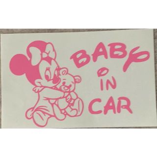 ディズニー ミニー Baby in car ステッカー ディズニー ミニー Ba(その他)