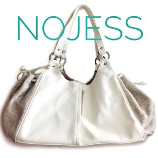 ノジェス(NOJESS)のNOJESS【美品】異素材MIX 肩掛け トートバッグ 花柄(トートバッグ)