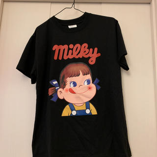 サンリオ(サンリオ)の新品☆ペコちゃん♡カオプリントTシャツ【M，ブラック】(Tシャツ(半袖/袖なし))