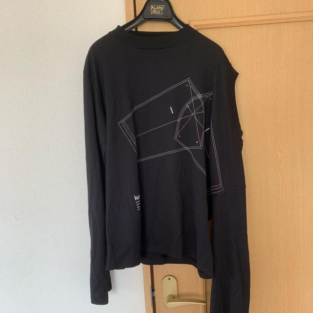 kudos クードス 19AW DOUBLE HEAD LONG-SLEEVE T-SHIRT PATTERN ダブルヘッドフロントプリントカットソー ブラック 2