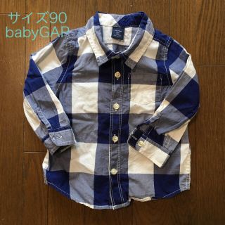 ベビーギャップ(babyGAP)のブラウス チェック ブルー babyGAP 90(ブラウス)