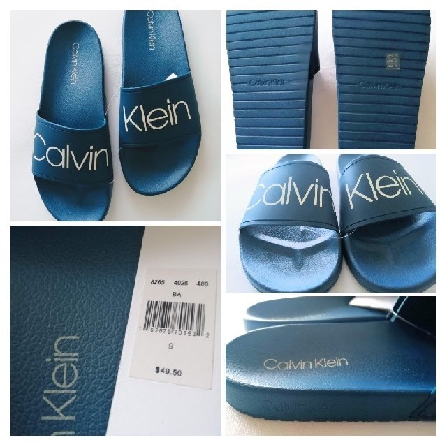 Calvin Klein(カルバンクライン)の新品 Calvin Klein メンズ 27cm シャワーサンダル （青） メンズの靴/シューズ(サンダル)の商品写真