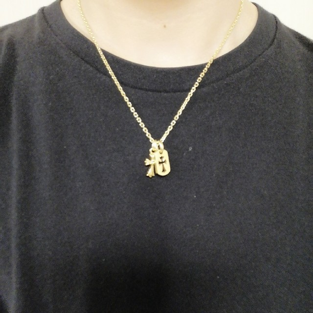 Chrome Hearts(クロムハーツ)のクロムハーツ タイニーカットアウトドッグタグ ベビーファット 22K メンズのアクセサリー(ネックレス)の商品写真