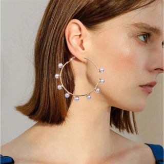 ザラ(ZARA)のラスト1点！新品インポート♡ビッグ パール フープ リング ピアス(ピアス)