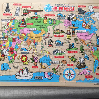 木製知育パズル 世界地図(知育玩具)