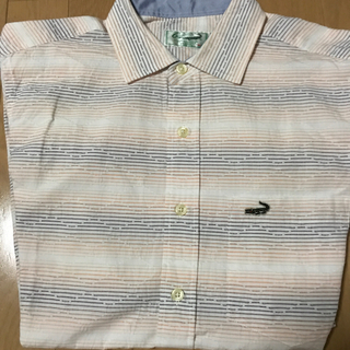 クロコダイル(Crocodile)のクロコダイル  半袖デザインシャツ  Mサイズ  オレンジ系(ポロシャツ)