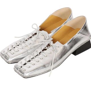 アメリヴィンテージ(Ameri VINTAGE)の【新品】LACE UP LOAFER シルバーMサイズ(ローファー/革靴)