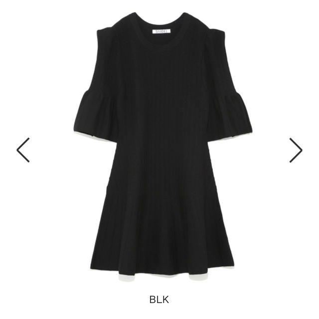 ハーフスリーブニットワンピース  BLK