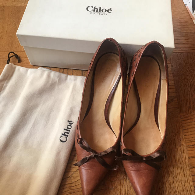 Chloe(クロエ)のChloe クロエ 本革リボンハイヒール イタリア製 レディースの靴/シューズ(ハイヒール/パンプス)の商品写真