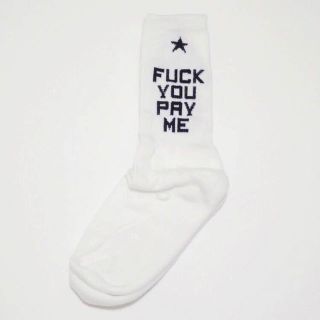 サー(SSUR)のSSUR FUCK YOU PAY ME SOCKS サー ソックス 靴下 白(ソックス)