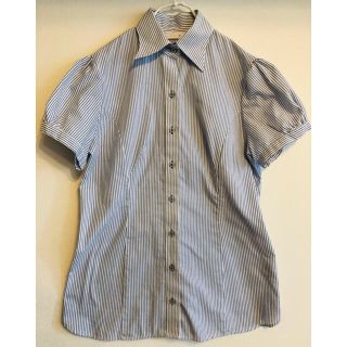 SHIRTS CODE シャツ レディース ストライプ ブルー(シャツ/ブラウス(半袖/袖なし))