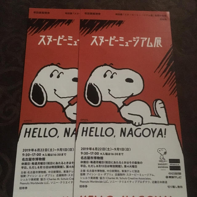 SNOOPY(スヌーピー)のスヌーピーミュージアム展 名古屋 チケットの施設利用券(美術館/博物館)の商品写真