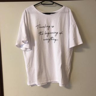 コムサイズム(COMME CA ISM)のほぼ未使用 コムサ レディース フリル ロゴT Lサイズ(Tシャツ(半袖/袖なし))