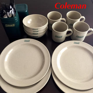 コールマン(Coleman)のコールマン メラミン テーブルウェア セット ＋ カトラリーセット 4人分(食器)