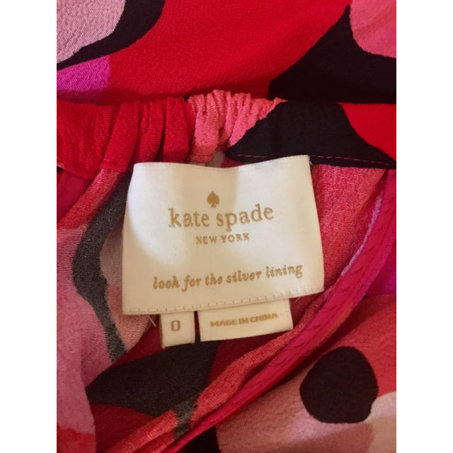 kate spade new york(ケイトスペードニューヨーク)の美品 ケイトスペード ワンピース 花柄 赤 レッド ローズ 薔薇 0 レディースのワンピース(ロングワンピース/マキシワンピース)の商品写真