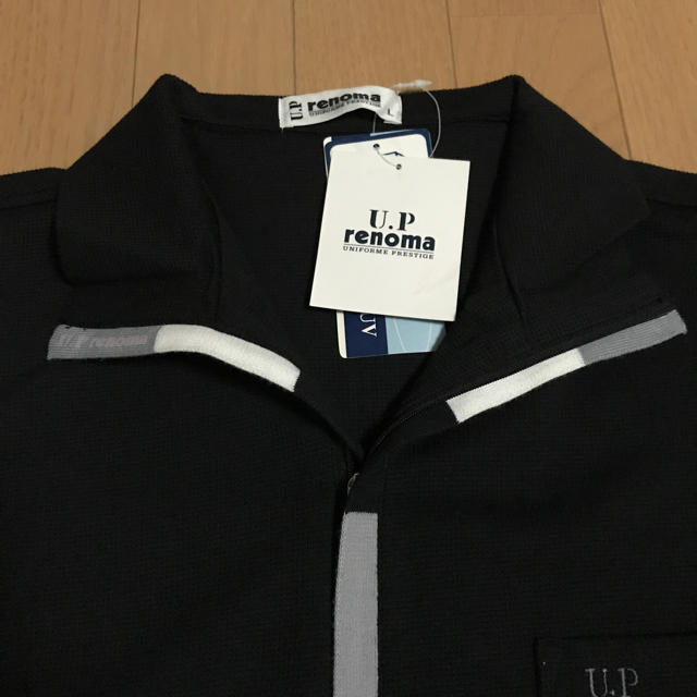 U.P renoma(ユーピーレノマ)のrenoma. ジップアップシャツ  Lサイズ  黒 メンズのトップス(ポロシャツ)の商品写真