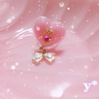 ハンドメイド ゆめかわ レジン 夢色ribbonチャーム リング♡(リング)