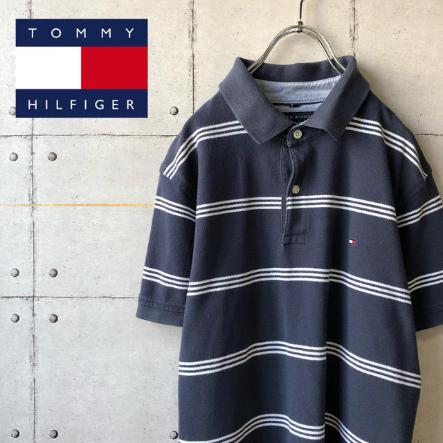 TOMMY HILFIGER(トミーヒルフィガー)の【激レア】 トミーヒルフィガー ボーダー ワンポイント ポロシャツ メンズのトップス(ポロシャツ)の商品写真