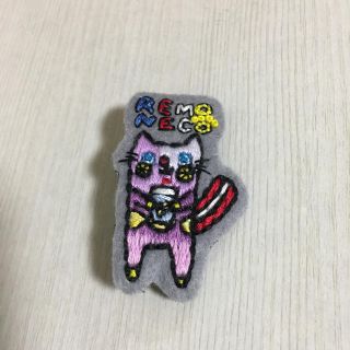 刺繍ブローチ レモネコちゃん(コサージュ/ブローチ)