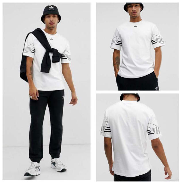 adidas(アディダス)の【メンズＳ】白  アウトライン Ｔシャツ メンズのトップス(Tシャツ/カットソー(半袖/袖なし))の商品写真