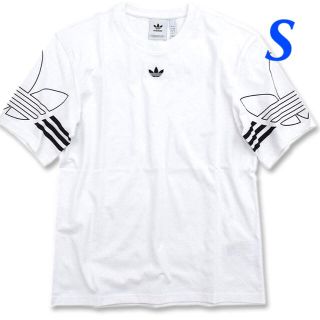 アディダス(adidas)の【メンズＳ】白  アウトライン Ｔシャツ(Tシャツ/カットソー(半袖/袖なし))