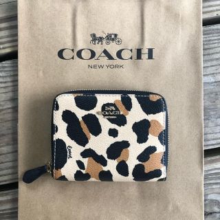 コーチ(COACH)のCoach コーチ ラウンドジップ二つ折り財布 アニマルプリント(折り財布)