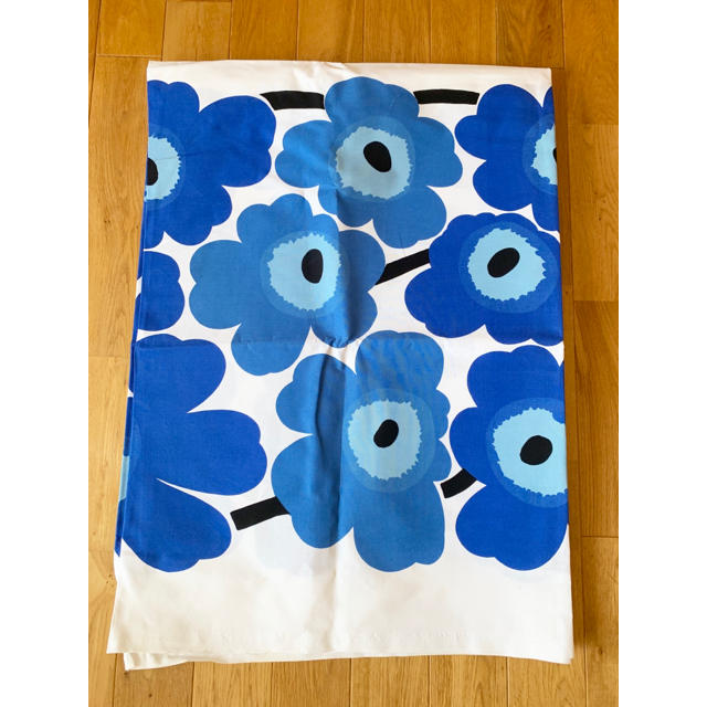 marimekko(マリメッコ)のレア★marimekko はぎれ 生地 pieni unikko ブルー 水色 ハンドメイドの素材/材料(生地/糸)の商品写真