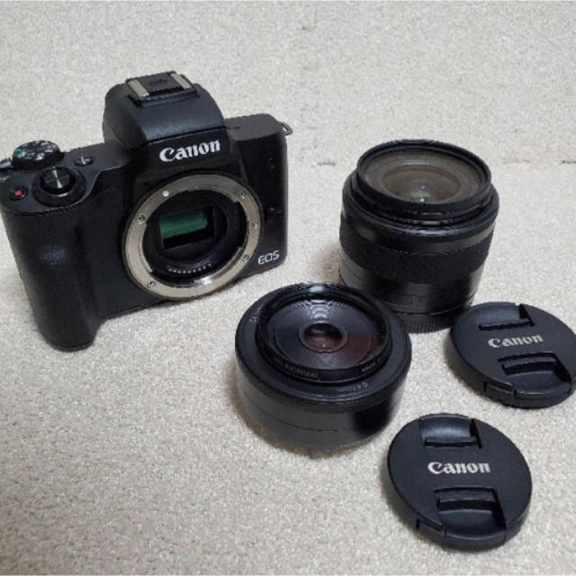 Canon EOS Kiss M 単焦点、広角、標準レンズ付き