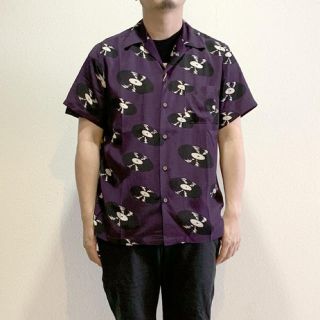 WACKO MARIA HAWAIIAN SHIRT レコード パープル WACKO MARIA HAWAIIAN SHIRT レコード パープル