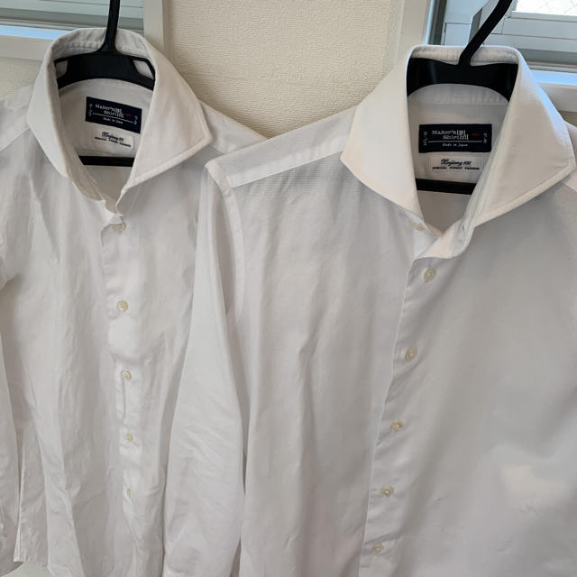 鎌倉シャツ メンズ 白長袖 Sサイズ（37-81） お得な2枚セット