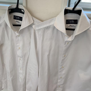 鎌倉シャツ メンズ 白長袖 Sサイズ（37-81） お得な2枚セット(シャツ)