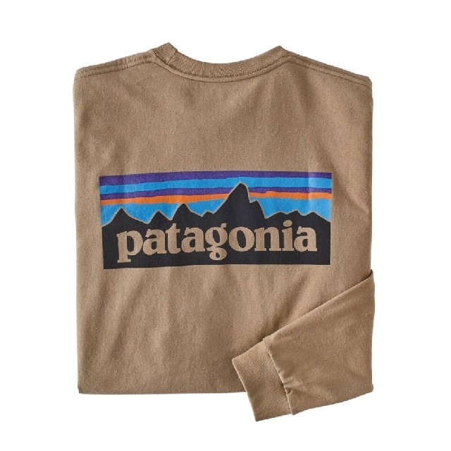 patagonia(パタゴニア)のXSサイズ　パタゴニア ロングスリーブ P6ロゴ レスポンシビリティー ベージュ メンズのトップス(Tシャツ/カットソー(七分/長袖))の商品写真