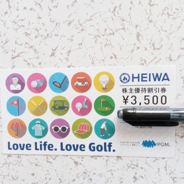 PGM HEIWA 平和 株主優待 パシフィックゴルフ1枚  チケットの施設利用券(ゴルフ場)の商品写真