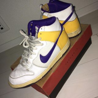 ナイキ(NIKE)のNIKE DUNK HIGH ナイキ ダンク ハイ レイカーズ(スニーカー)