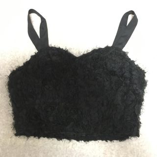 トップショップ(TOPSHOP)の美品TOPSHOP PETITEブラトップキャミ黒へそ出し(キャミソール)