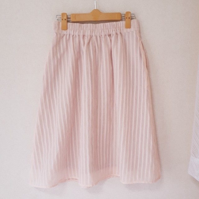 Ciaopanic(チャオパニック)の爽やかガーリー♡ピンクの膝丈ストライプスカート♡ レディースのスカート(ひざ丈スカート)の商品写真
