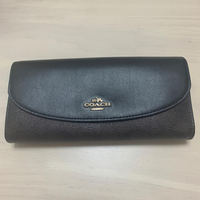 ☆美品☆ coach 三つ折財布 ブラック×ブラウン シグネチャー 黒 茶色