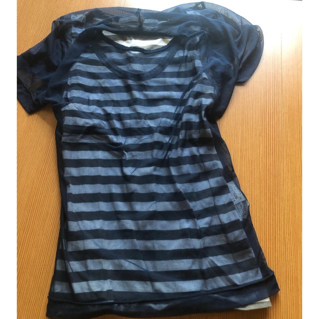 COMME des GARCONS(コムデギャルソン)のメッシュTシャツ／地色  ネイビー レディースのトップス(カットソー(半袖/袖なし))の商品写真