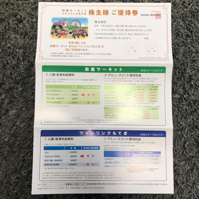 ホンダ 株主優待 チケットの施設利用券(遊園地/テーマパーク)の商品写真